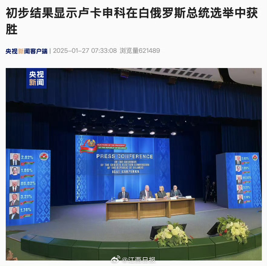 白俄罗斯最新选举结果及其深远影响